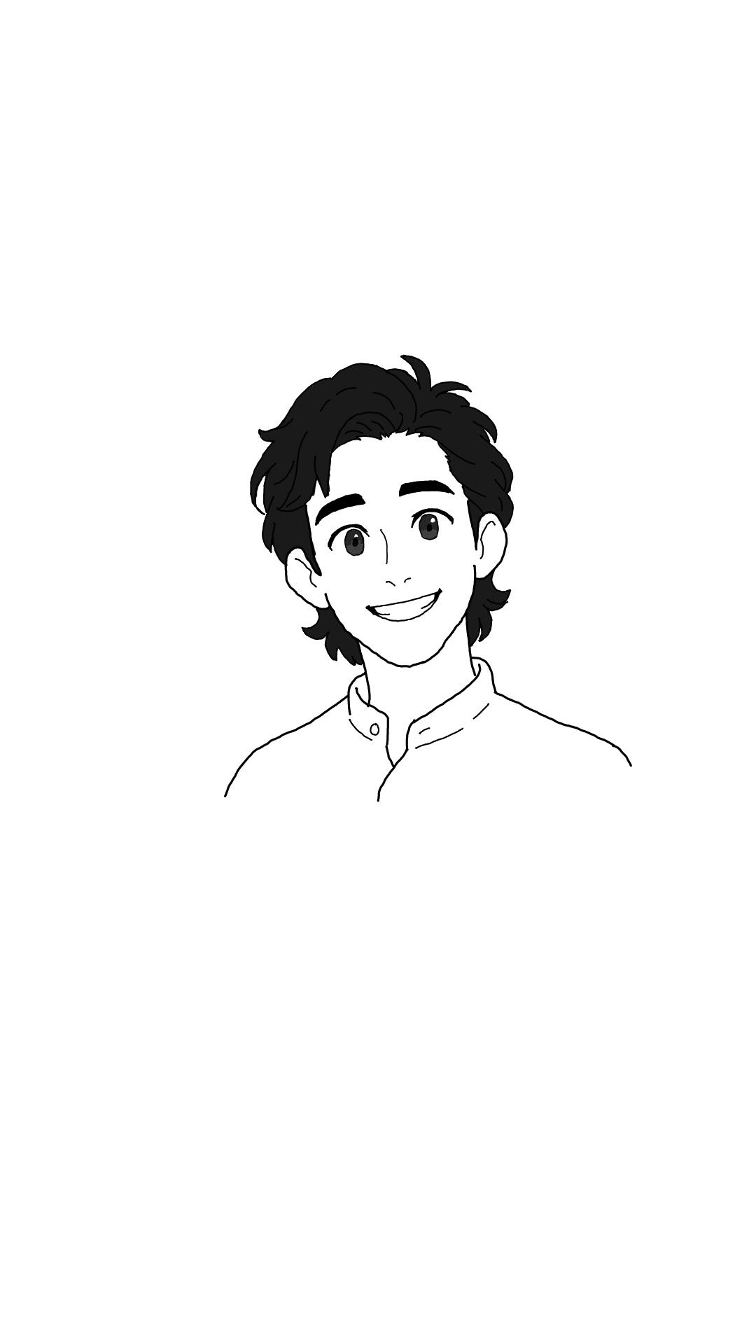 Cartoon portrait of Adam Kershner