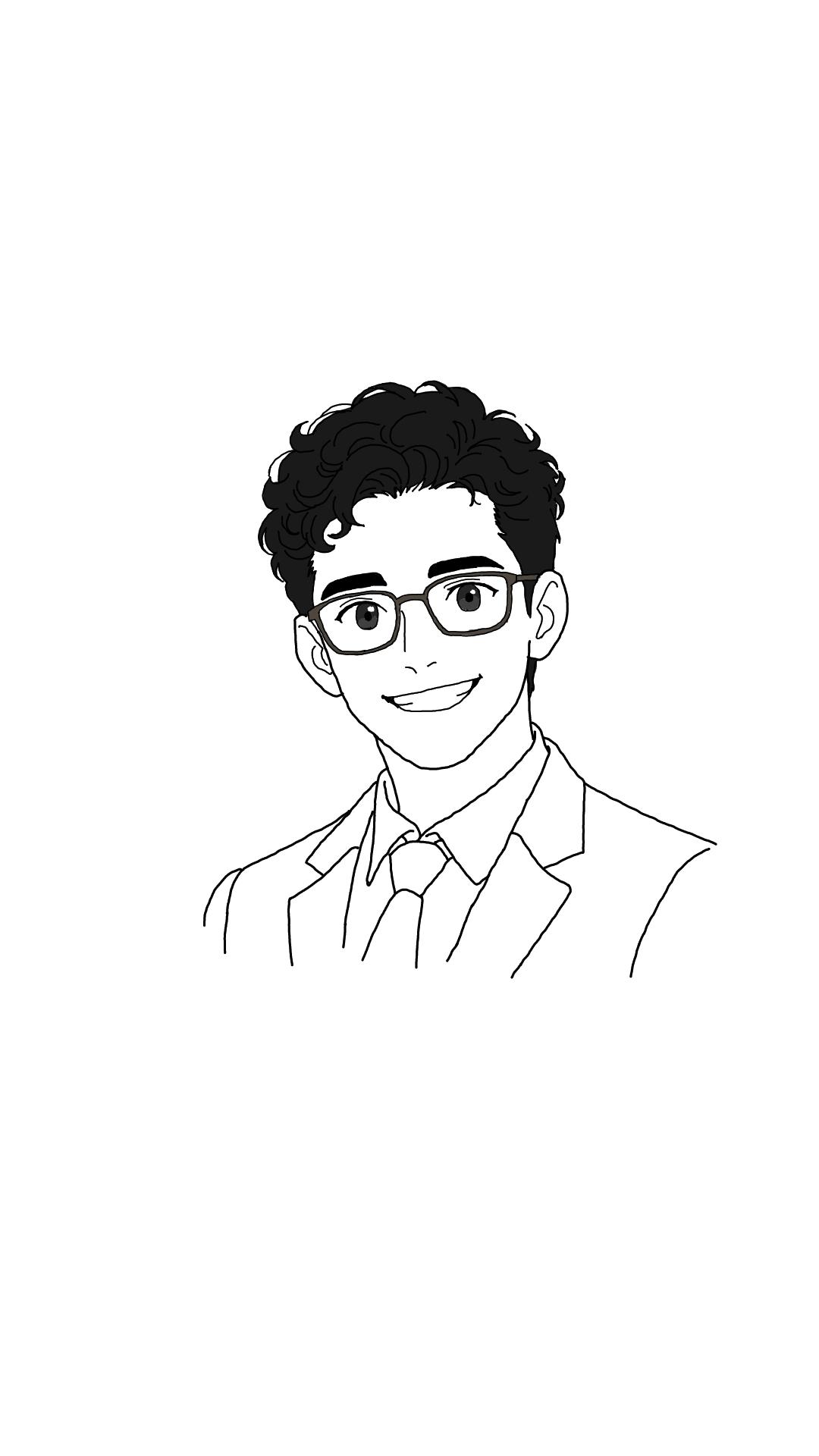 Cartoon portrait of Ashutosh Shimpi
