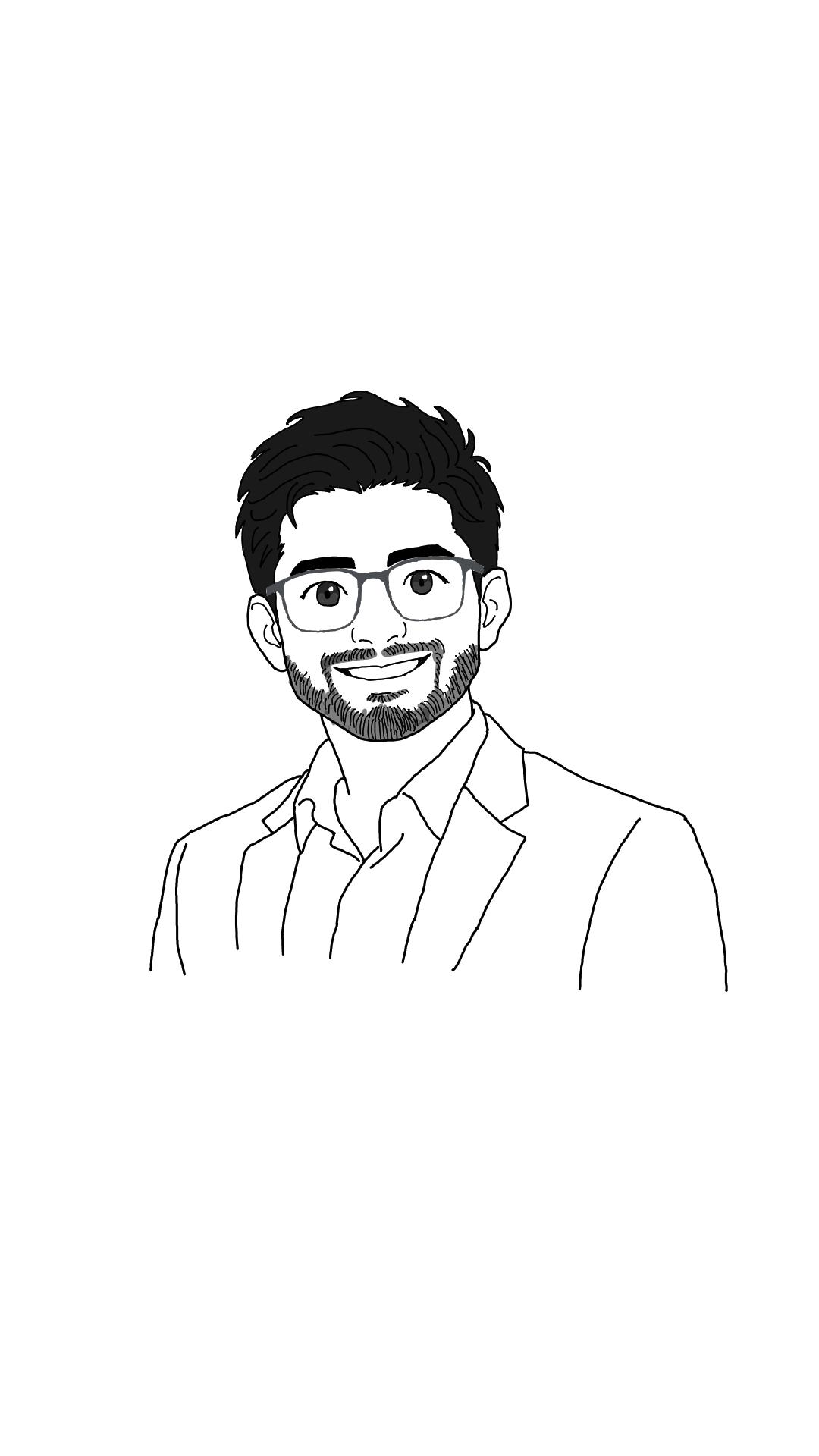 Cartoon portrait of Bharadwaj Manikandan
