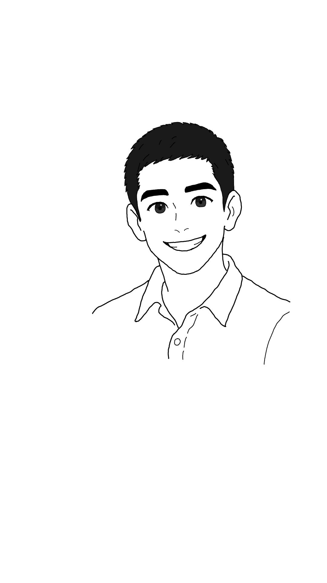 Cartoon portrait of Hemanth Kuncham