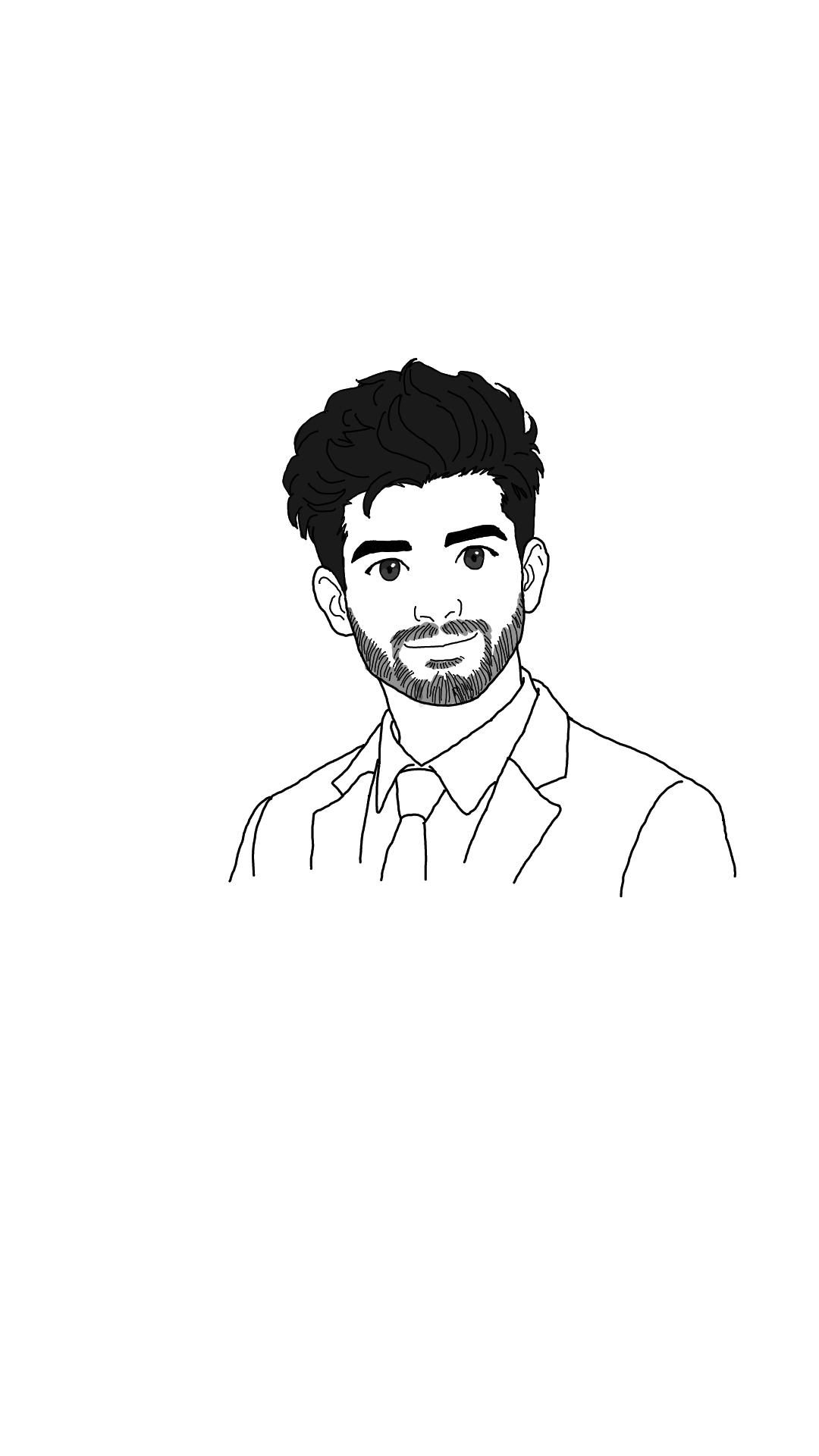 Cartoon portrait of Lokesh Nenavath