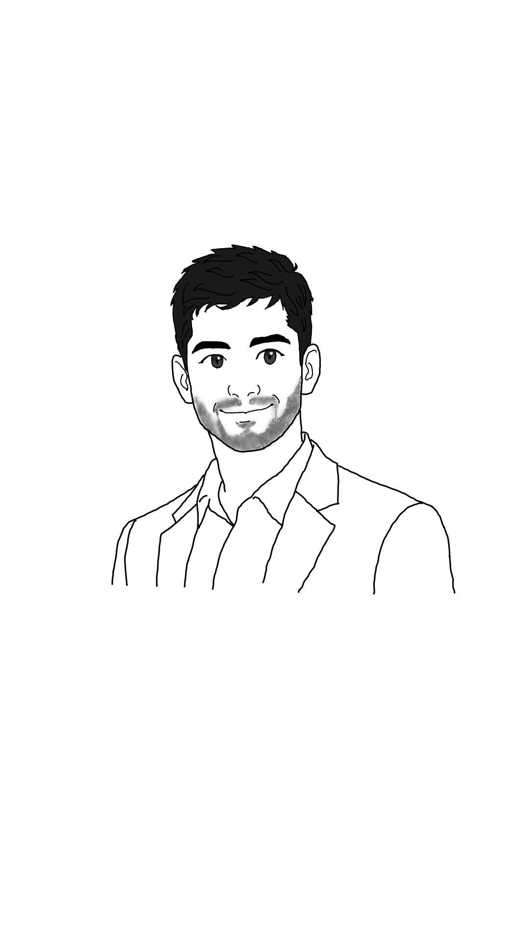 Cartoon portrait of Rohith CMR